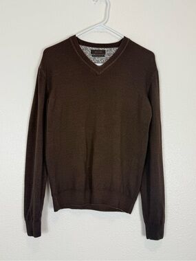 Sand Copenhagen Merino Extra Fine Wool Brown V-Neck M